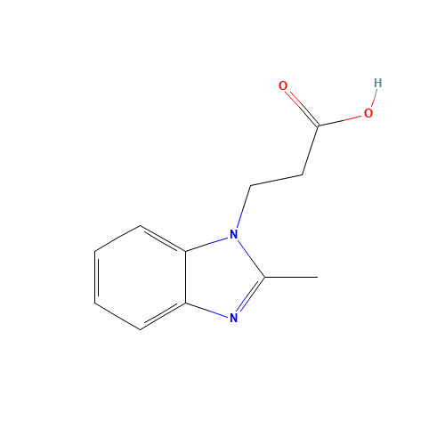 3-(2-Methyl-1H-benzimidazol-1-yl)propanoic acid (CAS: 30163-82-7) - Chemical Structure and Molecular Formula 