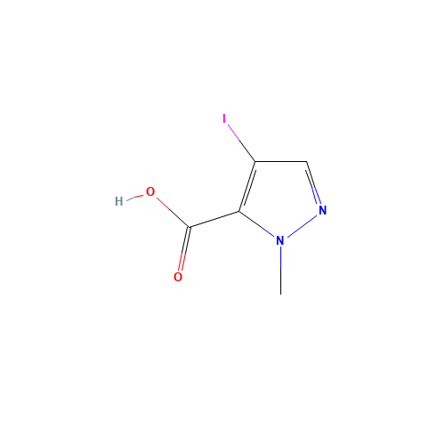 4-Iodo-1-methyl-1H-pyrazole-5-carboxylic acid (CAS: 75092-30-7) - Chemical Structure and Molecular Formula 