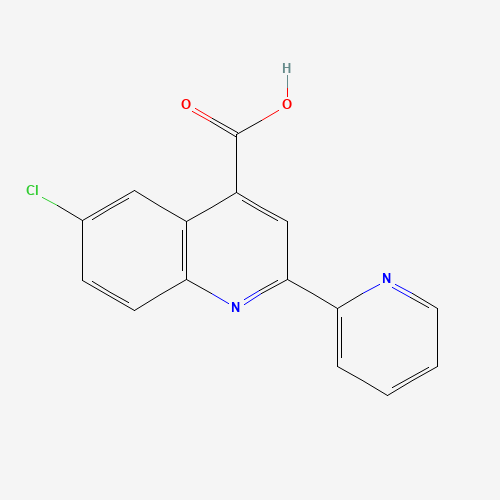 6-Chloro-2-pyridin-2-ylquinoline-4-carboxylic acid (CAS: 667412-62-6) - Chemical Structure and Molecular Formula 