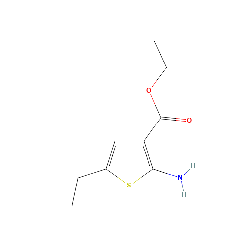 Ethyl 2-amino-5-ethylthiophene-3-carboxylate (CAS: 4507-13-5) - Chemical Structure and Molecular Formula 