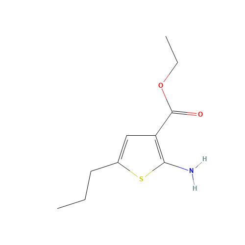 Ethyl 2-amino-5-propylthiophene-3-carboxylate (CAS: 76575-31-0) - Chemical Structure and Molecular Formula 