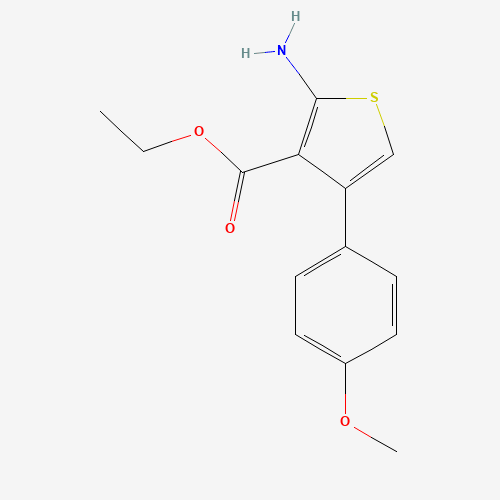 Ethyl 2-amino-4-(4-methoxyphenyl)thiophene-3-carboxylate (CAS: 15854-11-2) - Chemical Structure and Molecular Formula 