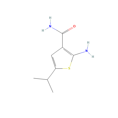 2-Amino-5-isopropylthiophene-3-carboxamide (CAS: 343272-23-1) - Chemical Structure and Molecular Formula 