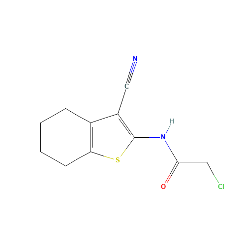 2-Chloro-N-(3-cyano-4,5,6,7-tetrahydro-1-benzothiophen-2-yl)acetamide (CAS: 58125-40-9) - Chemical Structure and Molecular Formula 