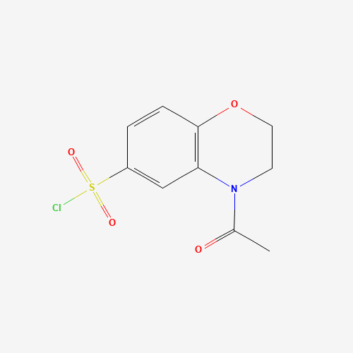 4-Acetyl-3,4-dihydro-2H-1,4-benzoxazine-6-sulfonyl chloride (CAS: 1017791-37-5) - Chemical Structure and Molecular Formula 