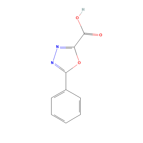5-Phenyl-1,3,4-oxadiazole-2-carboxylic acid (CAS: 99066-76-9) - Chemical Structure and Molecular Formula 