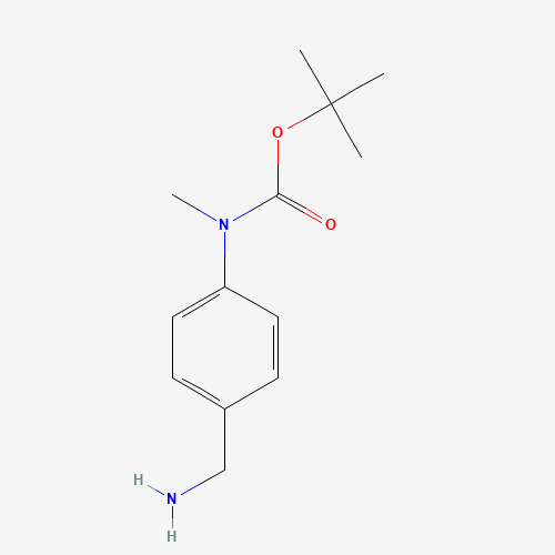 tert-Butyl 4-(aminomethyl)phenyl(methyl)carbamate (CAS: 191871-91-7) - Chemical Structure and Molecular Formula 
