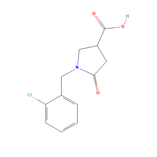 1-(2-Chloro-benzyl)-5-oxo-pyrrolidine-3-carboxylic acid (CAS: 175205-45-5) - Chemical Structure and Molecular Formula 