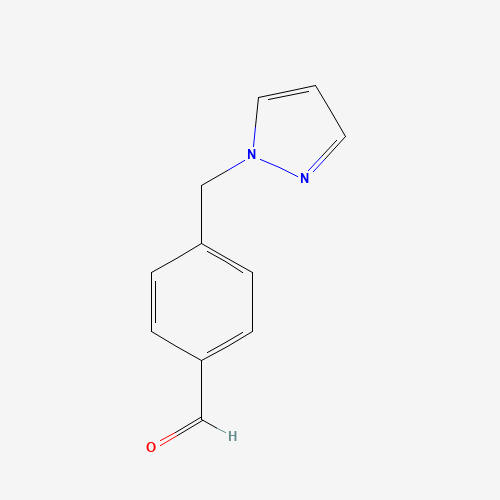4-Pyrazol-1-ylmethyl-benzaldehyde (CAS: 887922-90-9) - Chemical Structure and Molecular Formula 