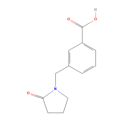 3-(2-Oxo-pyrrolidin-1-ylmethyl)-benzoic acid (CAS: 867329-99-5) - Chemical Structure and Molecular Formula 
