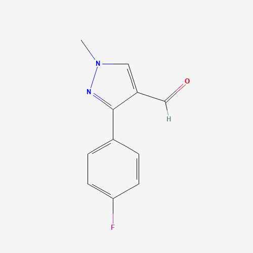 3-(4-Fluoro-phenyl)-1-methyl-1H-pyrazole-4-carbaldehyde (CAS: 689250-53-1) - Chemical Structure and Molecular Formula 