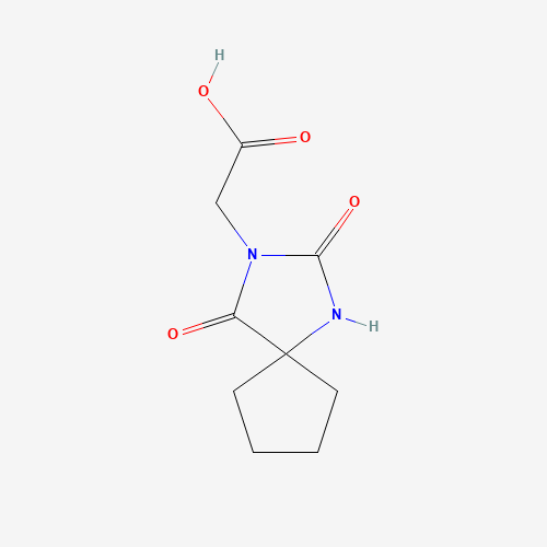(2,4-Dioxo-1,3-diaza-spiro[4.4]non-3-yl)-acetic acid (CAS: 714-72-7) - Chemical Structure and Molecular Formula 