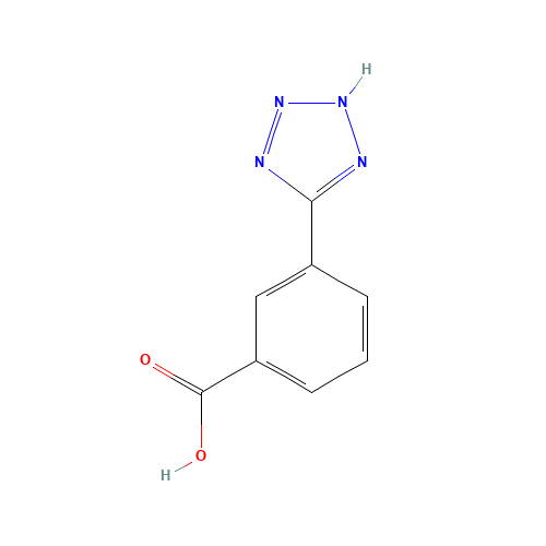 3-(1H-Tetrazol-5-yl)-benzoic acid (CAS: 73096-39-6) - Chemical Structure and Molecular Formula 