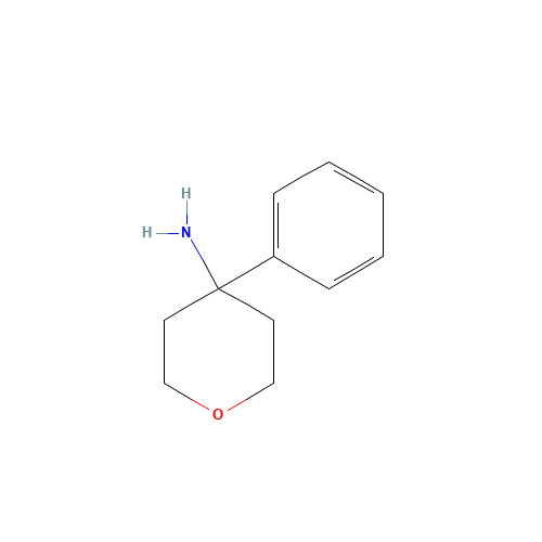 4-Phenyl-tetrahydro-pyran-4-ylamine (CAS: 14006-31-6) - Chemical Structure and Molecular Formula 