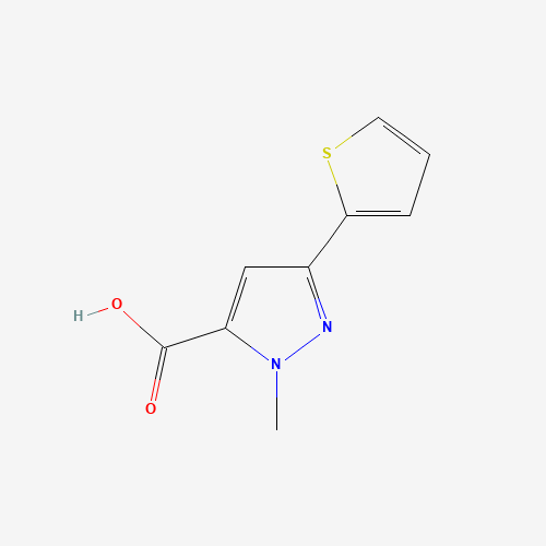 2-Methyl-5-thiophen-2-yl-2H-pyrazole-3-carboxylic acid (CAS: 871825-56-8) - Chemical Structure and Molecular Formula 