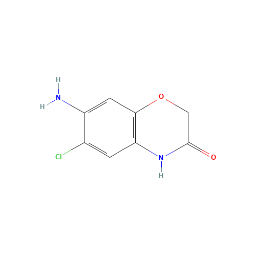 7-Amino-6-chloro-4H-benzo[1,4]oxazin-3-one (CAS: 40401-45-4) - Chemical Structure and Molecular Formula 