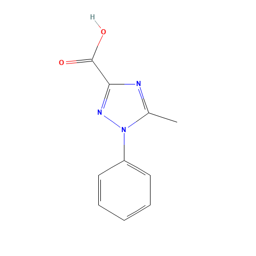 5-Methyl-1-phenyl-1H-[1,2,4]triazole-3-carboxylic acid (CAS: 1016-57-5) - Chemical Structure and Molecular Formula 
