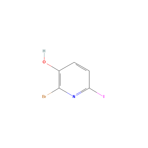 2-Bromo-6-iodo-3-pyridinol (CAS: 129611-32-1) - Chemical Structure and Molecular Formula 