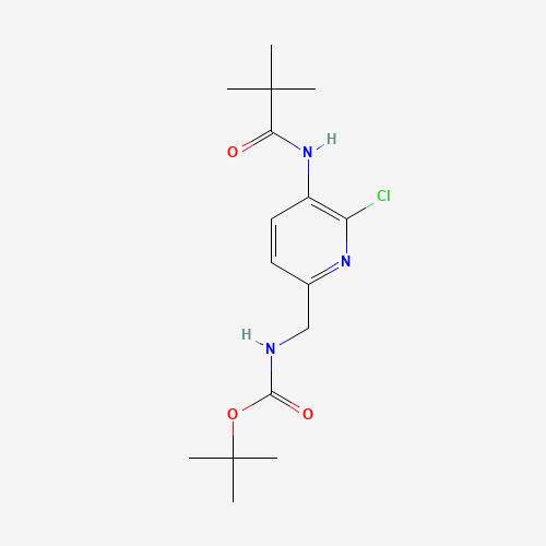 tert-Butyl (6-chloro-5-pivalamidopyridin-2-yl)-methylcarbamate (CAS: 1142192-00-4) - Chemical Structure and Molecular Formula 