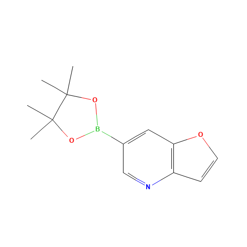 6-(4,4,5,5-Tetramethyl-1,3,2-dioxaborolan-2-yl)-furo[3,2-b]pyridine (CAS: 1188539-34-5) - Chemical Structure and Molecular Formula 