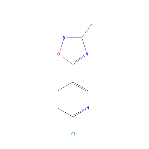 2-Chloro-5-(3-methyl-1,2,4-oxadiazol-5-yl)pyridine (CAS: 959240-62-1) - Chemical Structure and Molecular Formula 