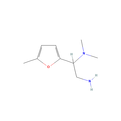 N-[2-Amino-1-(5-methyl-2-furyl)ethyl]-N,N-dimethylamine (CAS: 953749-60-5) - Chemical Structure and Molecular Formula 