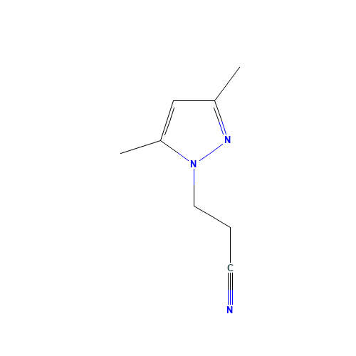 3-(3,5-Dimethyl-1H-pyrazol-1-yl)propanenitrile (CAS: 5589-97-9) - Chemical Structure and Molecular Formula 