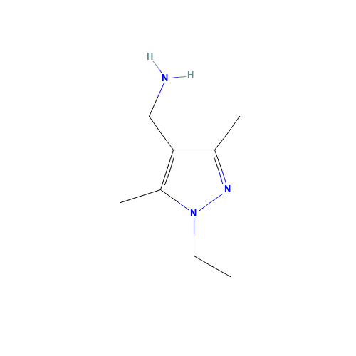 (1-Ethyl-3,5-dimethyl-1H-pyrazol-4-yl)methylamine (CAS: 936940-14-6) - Chemical Structure and Molecular Formula 