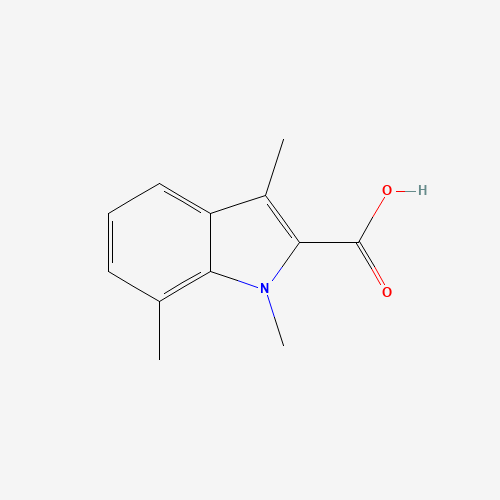 1,3,7-Trimethyl-1H-indole-2-carboxylic acid (CAS: 1015846-77-1) - Chemical Structure and Molecular Formula 