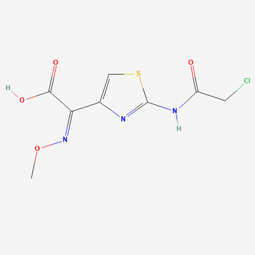 (2Z)-{2-[(Chloroacetyl)amino]-1,3-thiazol-4-yl}(methoxyimino)acetic acid (CAS: 64486-18-6) - Chemical Structure and Molecular Formula 