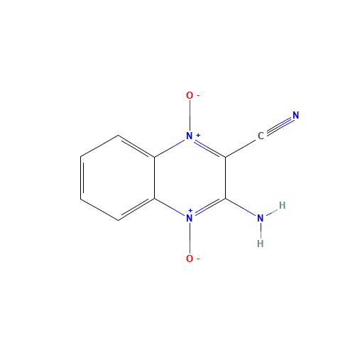 3-Aminoquinoxaline-2-carbonitrile 1,4-dioxide (CAS: 23190-84-3) - Chemical Structure and Molecular Formula 
