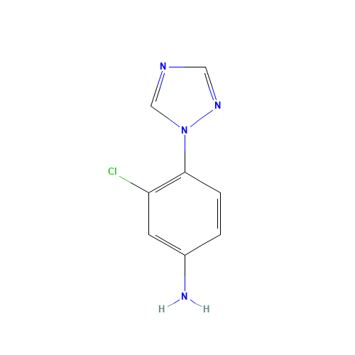 3-Chloro-4-(1H-1,2,4-triazol-1-yl)aniline (CAS: 856452-74-9) - Chemical Structure and Molecular Formula 