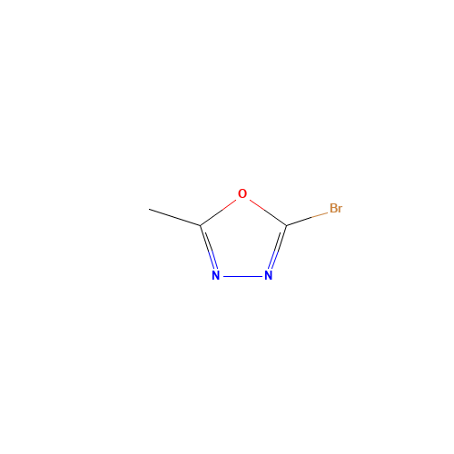 2-Bromo-5-methyl-1,3,4-oxadiazole (CAS: 864750-58-3) - Chemical Structure and Molecular Formula 