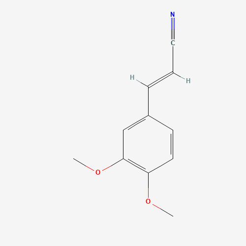 (2E)-3-(3,4-Dimethoxyphenyl)acrylonitrile (CAS: 6443-72-7) - Chemical Structure and Molecular Formula 