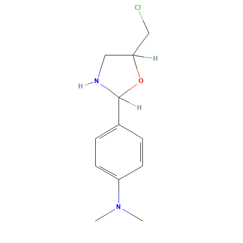 N-{4-[5-(Chloromethyl)-1,3-oxazolidin-2-yl]-phenyl}-N,N-dimethylamine (CAS: 17996-49-5) - Chemical Structure and Molecular Formula 