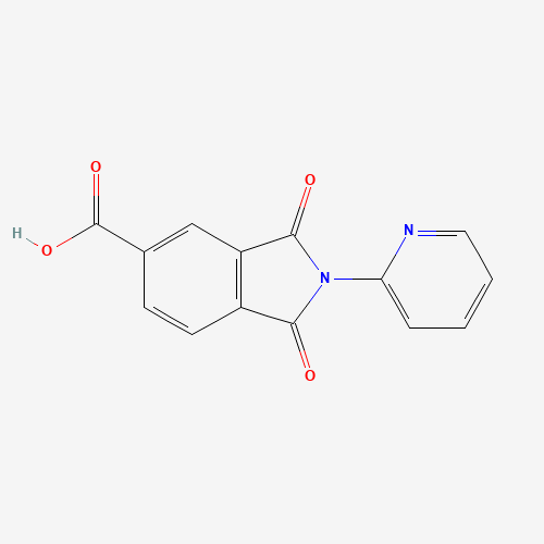 1,3-Dioxo-2-pyridin-2-ylisoindoline-5-carboxylic acid (CAS: 186384-46-3) - Chemical Structure and Molecular Formula 