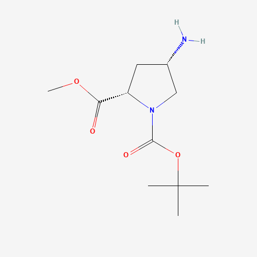 1-tert-Butyl 2-methyl (2S,4S)-4-aminopyrrolidine-1,2-dicarboxylate (CAS: 121148-01-4) - Chemical Structure and Molecular Formula 