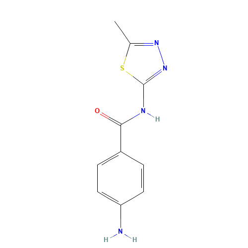 4-Amino-N-(5-methyl-1,3,4-thiadiazol-2-yl)-benzamide (CAS: 36855-78-4) - Chemical Structure and Molecular Formula 