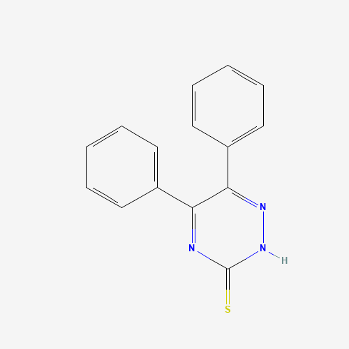 5,6-Diphenyl-1,2,4-triazine-3(2H)-thione (CAS: 37469-24-2) - Chemical Structure and Molecular Formula 