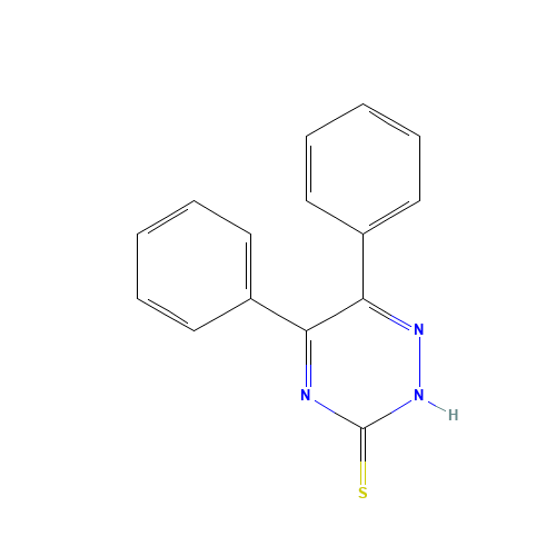 5,6-Diphenyl-1,2,4-triazine-3(2H)-thione (CAS: 37469-24-2) - Chemical Structure and Molecular Formula 
