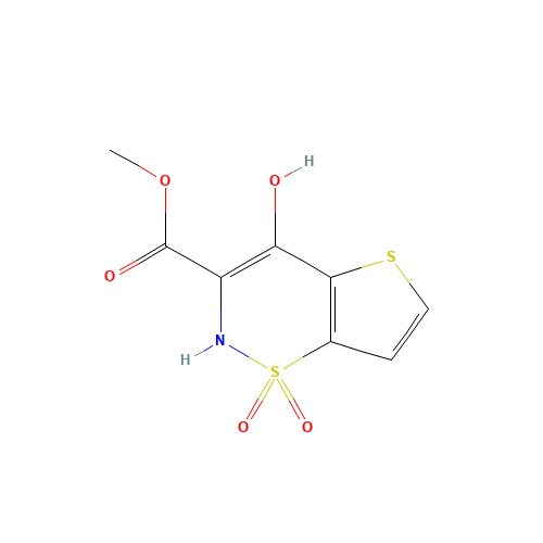Methyl 4-hydroxy-2H-thieno[2,3-e][1,2]thiazine-3-carboxylate 1,1-dioxide (CAS: 98827-44-2) - Chemical Structure and Molecular Formula 