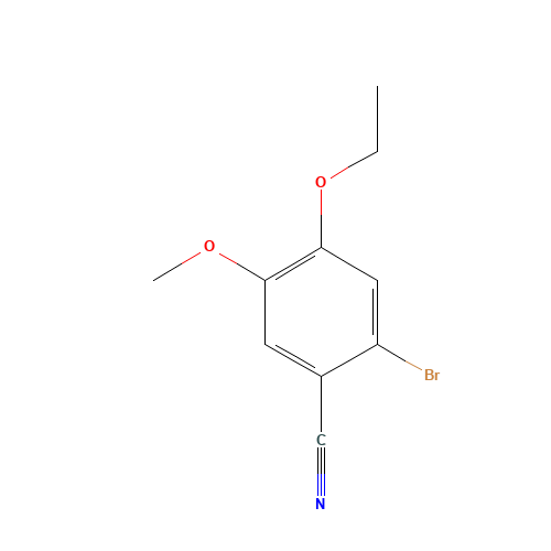 2-Bromo-4-ethoxy-5-methoxybenzonitrile (CAS: 515846-45-4) - Chemical Structure and Molecular Formula 