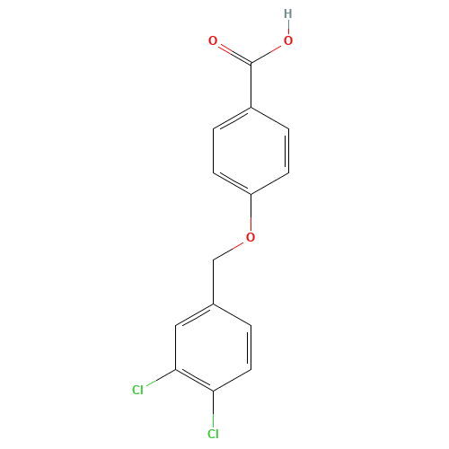 4-[(3,4-Dichlorobenzyl)oxy]benzenecarboxylic acid (CAS: 56442-18-3) - Chemical Structure and Molecular Formula 