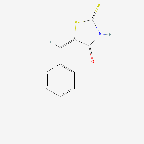 (5E)-5-(4-tert-Butylbenzylidene)-2-mercapto-1,3-thiazol-4(5H)-one (CAS: 312607-49-1) - Chemical Structure and Molecular Formula 