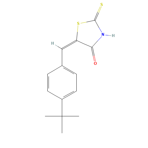 (5E)-5-(4-tert-Butylbenzylidene)-2-mercapto-1,3-thiazol-4(5H)-one (CAS: 312607-49-1) - Chemical Structure and Molecular Formula 