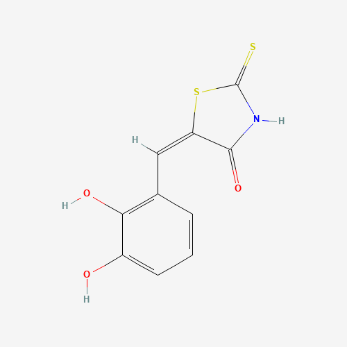 (5E)-5-(2,3-Dihydroxybenzylidene)-2-mercapto-1,3-thiazol-4(5H)-one (CAS: 590376-71-9) - Chemical Structure and Molecular Formula 