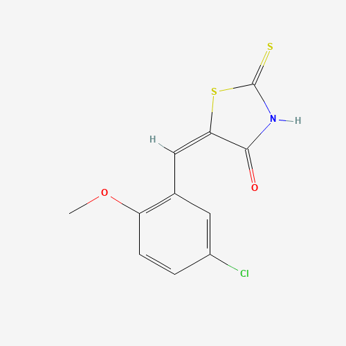 (5E)-5-(5-Chloro-2-methoxybenzylidene)-2-mercapto-1,3-thiazol-4(5H)-one (CAS: 352700-55-1) - Chemical Structure and Molecular Formula 