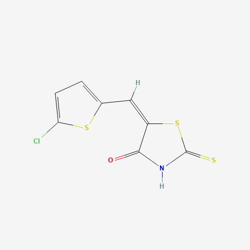(5E)-5-[(5-Chloro-2-thienyl)methylene]-2-mercapto-1,3-thiazol-4(5H)-one (CAS: 470713-29-2) - Chemical Structure and Molecular Formula 