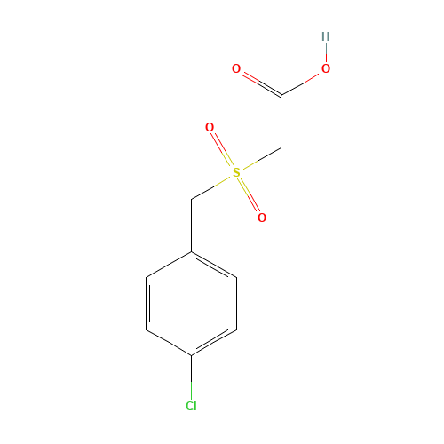 [(4-Chlorobenzyl)sulfonyl]acetic acid (CAS: 118672-20-1) - Chemical Structure and Molecular Formula 