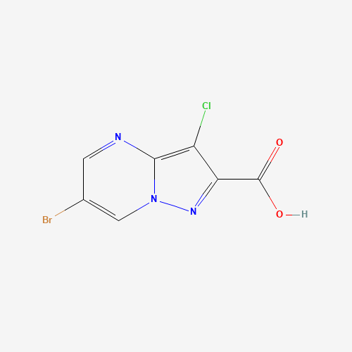 6-Bromo-3-chloropyrazolo[1,5-a]pyrimidine-2-carboxylic acid (CAS: 499190-16-8) - Chemical Structure and Molecular Formula 